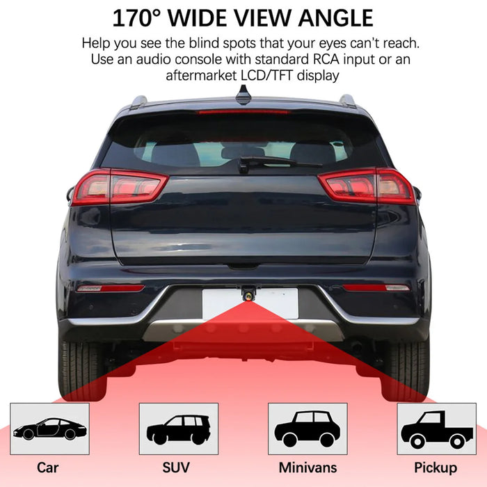 Caméra de recul pour voiture avec image claire 1080P et grand angle de 170 degrés, petite caméra de recul réglable sans interférence