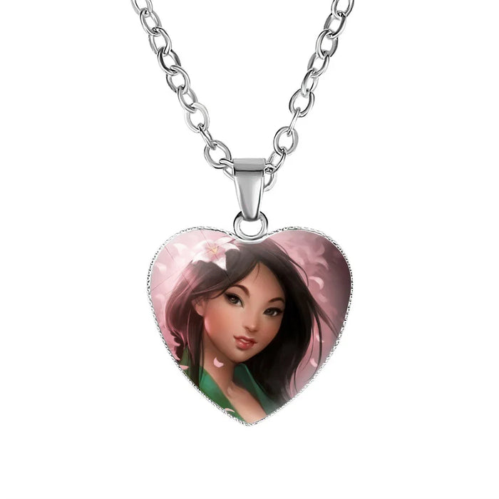 Disney Frost Moana trenzado Aladdin collar corazón encanto princesa accesorios niños regalos