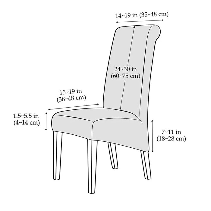 Housses de chaise en jersey extensible taille XL, housses de chaise de salle à manger à dossier long pour mariages et chaises de cuisine