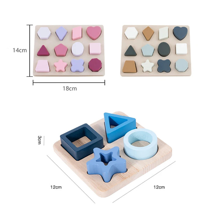 Puzzle enfant Montessori en silicone - Formes géométriques et jeux de puzzle pour l'éducation et l'apprentissage, Silicone de qualité alimentaire