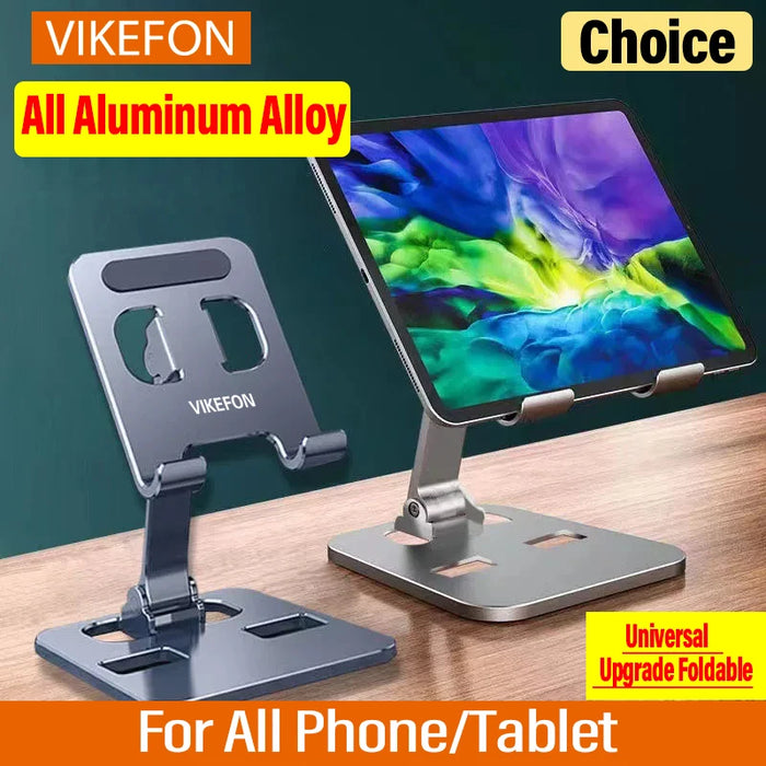 VIKEFON Soporte Plegable Ajustable para Tablet en Aluminio para iPad - Soporte Portátil para Teléfono Móvil en el Escritorio