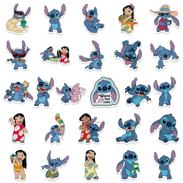 51 encantadoras pegatinas con Lilo y Stitch - Divertidas pegatinas para agenda, ordenador portátil y monopatín