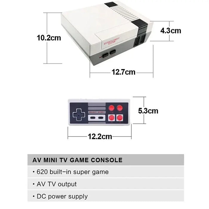 Tragbare Spielekonsole, Mini-Retro-Videospielsystem mit 620 integrierten Spielen, 8-Bit-FC-NES-TV-Konsole für Weihnachtsgeschenke