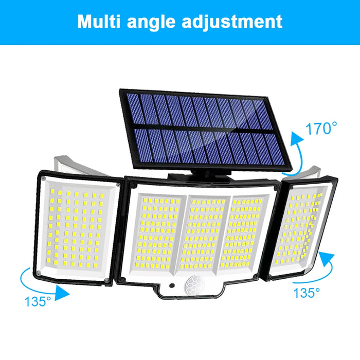 Luces de ventilador al aire libre 328/348 LED Sensor de movimiento súper ligero integrado potencia fuerte IP65 impermeable 3 modos de trabajo pared de jardín