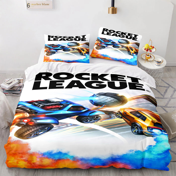 Bettwäsche-Set „Rocket League“ – Bettbezug für Kinderzimmer, Einzel-, Doppelbett-, Queen-Size- und King-Size-Größe, Automotiv