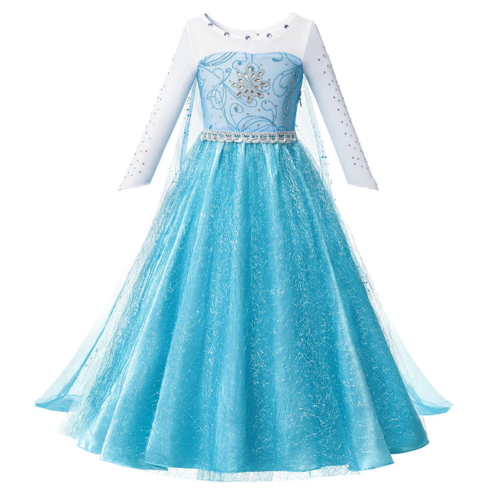 Disney Frozen Vestido para Niña - Vestido de Princesa con Lentejuelas y Red para Carnaval Cosplay de Blancanieves Reina Elsa y Anna