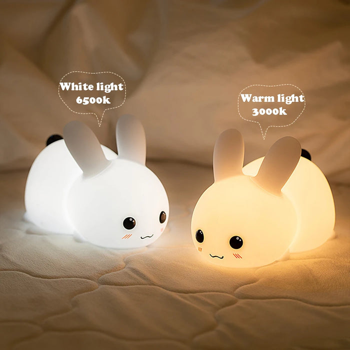 Silikon-Hase-Nachtlicht mit Fernbedienung, wiederaufladbare Induktionslampe für Kinder, bunte Atmosphärenlampe, perfektes Geschenk für Kinder