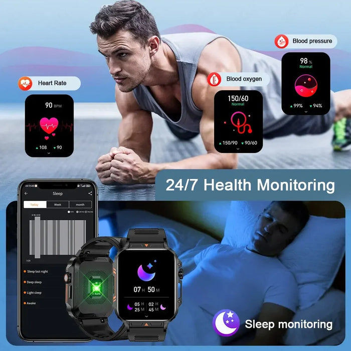 LIGE Smartwatch con Pantalla de 1,95 Pulgadas - Monitoreo de Salud, Reloj Deportivo y Fitness Impermeable IP68 para Hombres y Mujeres