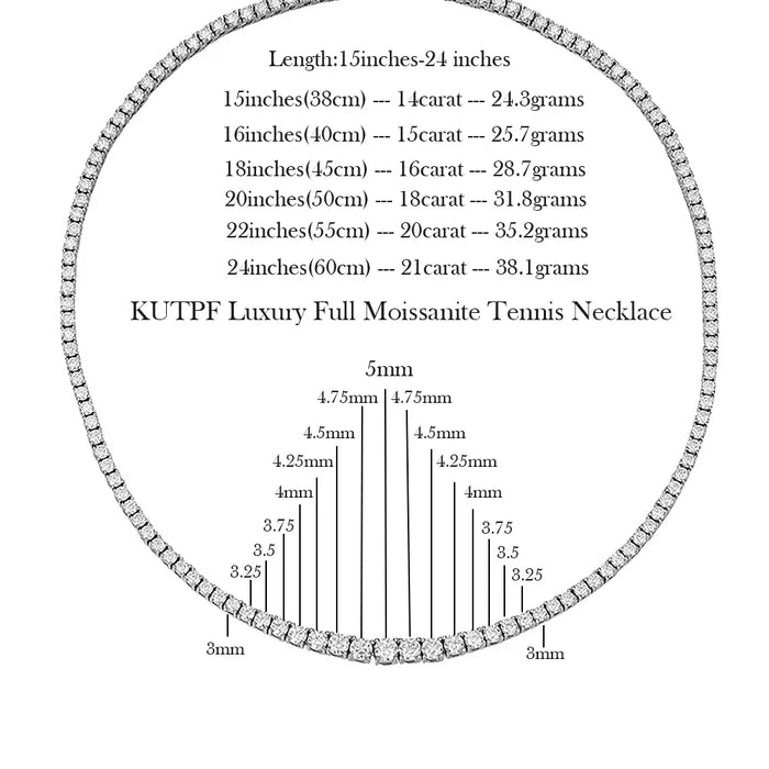 Tennis-Halskette aus Moissanit mit Zertifikat – elegantes Farbverlaufsdesign aus 925er Sterlingsilber