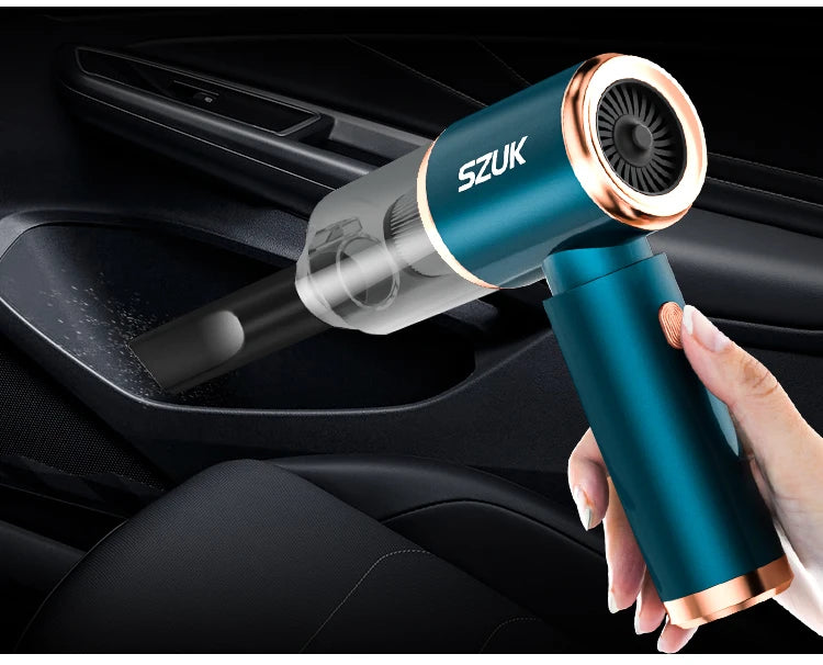 SZUK Mini aspirador de coche inalámbrico potente máquina de limpieza portátil de mano para coche soplado 2 en 1 electrodomésticos