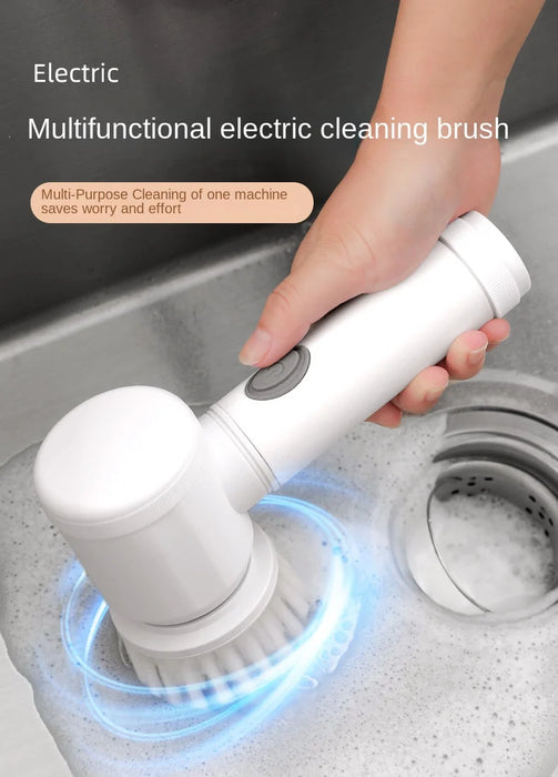 Brosse de nettoyage électrique sans fil polyvalente pour cuisine et salle de bain, épurateur électrique portatif pour assiettes, casseroles et poêles