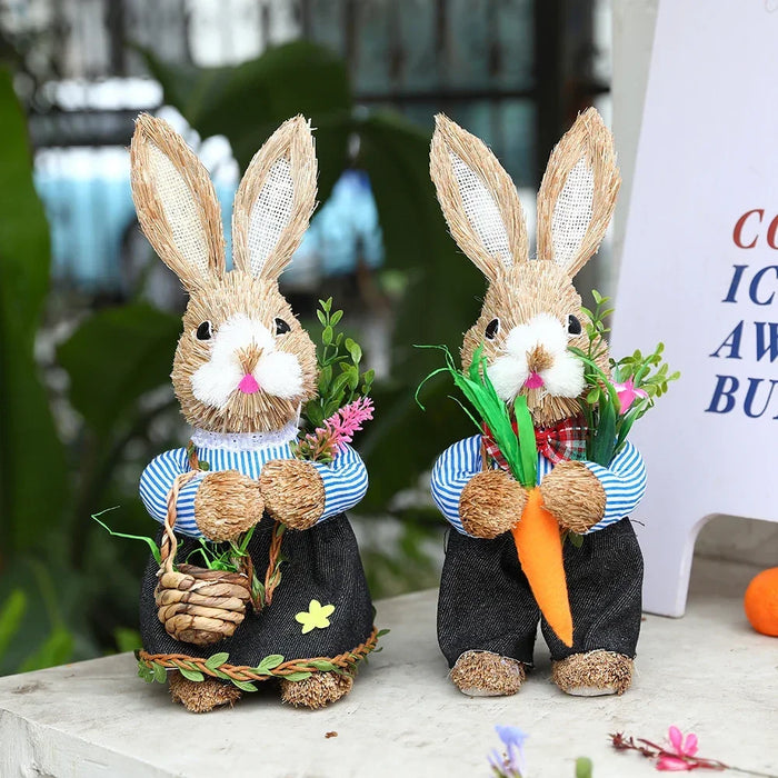 Décorations de lapin en paille mignonnes, pour fête de pâques, maison, jardin, mariage, ornement, accessoires Photo, artisanat, achetez-en 1, obtenez-en 1, nouvelle collection 2024