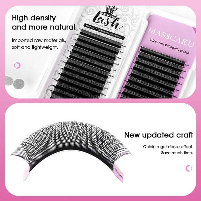 MASSCAKU News YY Shape Lashes Federleichte Einzelwimpernverlängerungen Natürliche und weiche Wimpern Großhandel/Zubehör