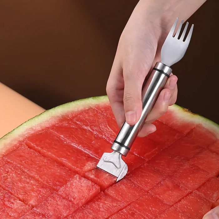 Melonenschneidewerkzeug aus Edelstahl – funktioneller Löffel und Hobel für Melonen und Früchte im Küchengriff