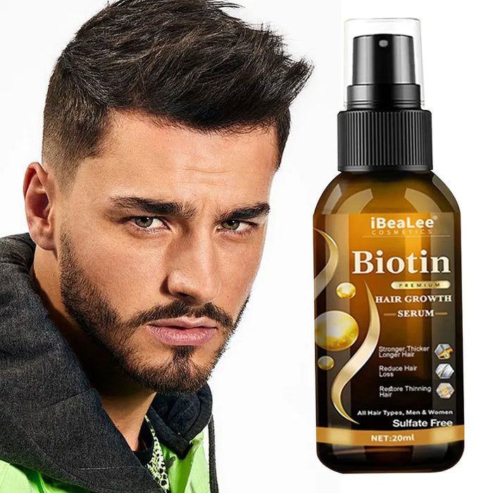 Productos para el crecimiento del cabello con biotina: cuidado del cabello de rápido crecimiento, aceites esenciales y spray anticaída para hombres y mujeres