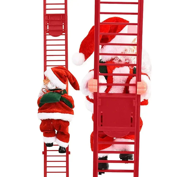 Escalera Eléctrica Muñeco Papá Noel, Adornos Navideños y Regalos para el Árbol de Navidad