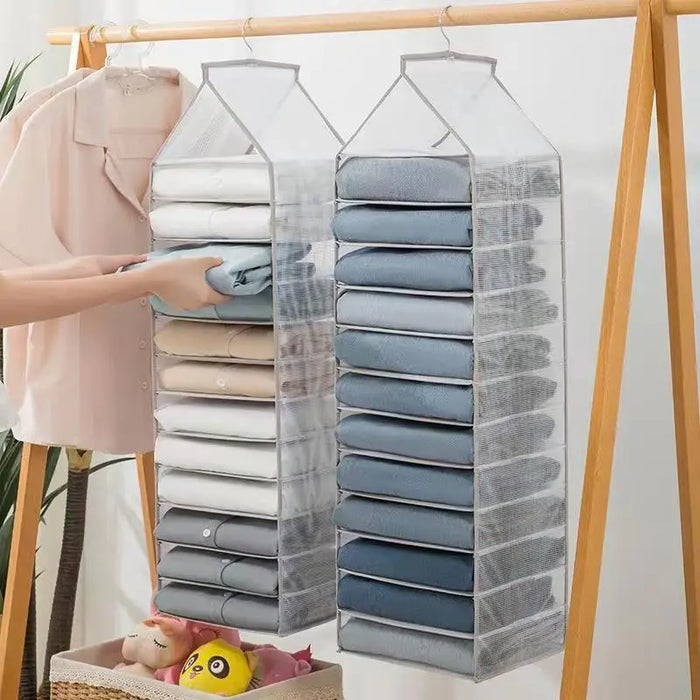 Hanging Closet Organizer - Versatile Storage Solution for Clothes, Shoes, and Accessories