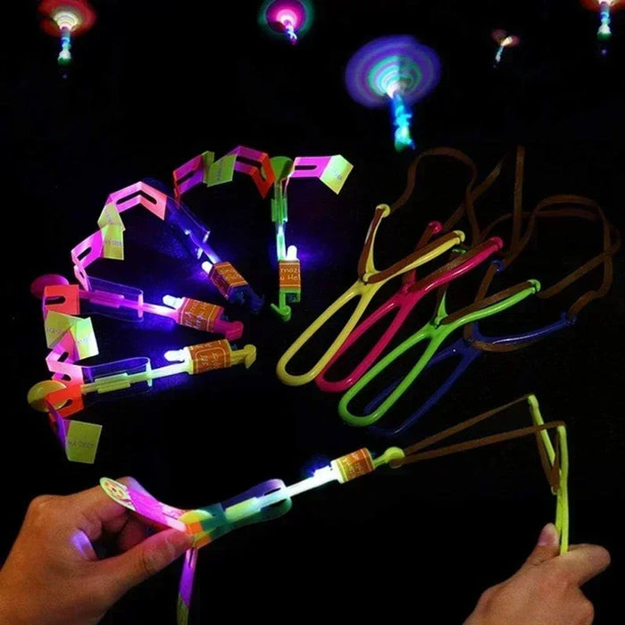 100Pcs Colorful LED Light Flying Arrow Accessories - Fun Helicopter Toys for Party and Entertainment