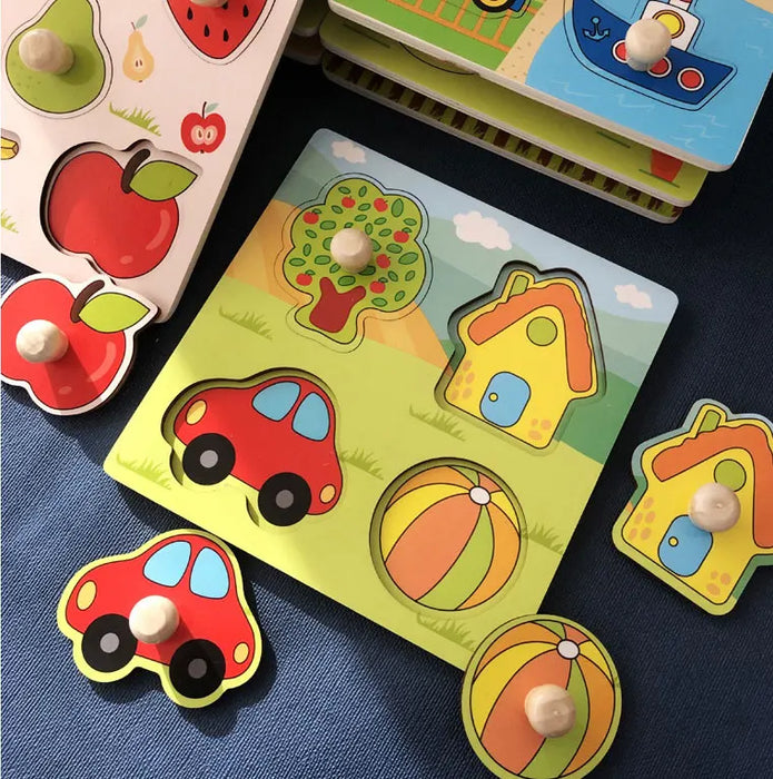 Puzzles en bois Montessori pour les tout-petits – Jouets animaux d'apprentissage pour 1 à 3 ans