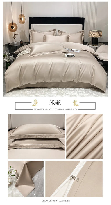 Parure de lit de luxe 100 % coton égyptien, housse de couette et taie d'oreiller, standard européen, linge de lit double, queen et king size, draps doux.