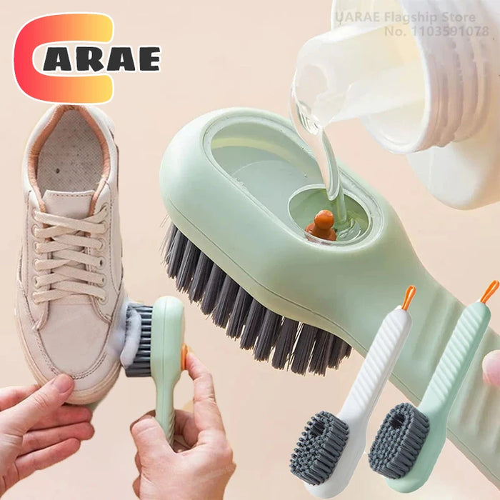 Brosse de nettoyage de chaussures multifonctionnelle avec récipient à savon, brosse douce pour chaussures