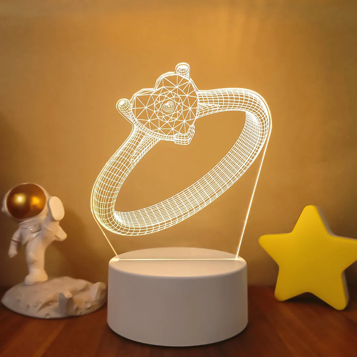 Lámpara de noche LED Sololander Creative 3D Illusions - Lámpara de mesa única para decoración del hogar con pantalla acrílica