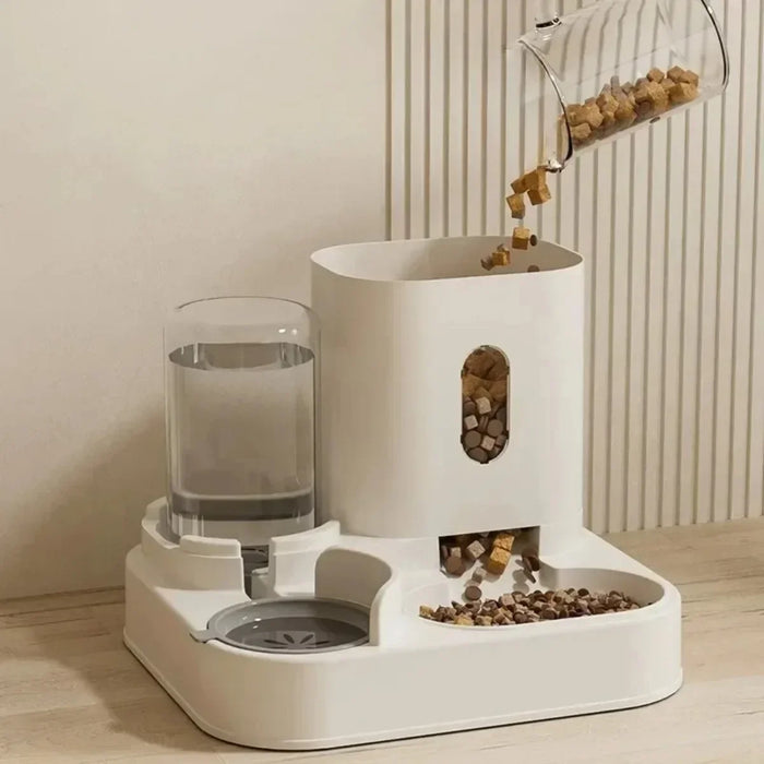 Mangeoire automatique pour chiens et chats avec fontaine à eau - Système d'alimentation grande capacité pour animaux