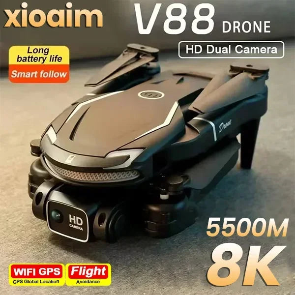 Xiaomi V88 Drohne 8K 5G GPS Professionelle HD Luftaufnahmen Fernbedienung Flugzeug Spielzeug mit HD Dual Kameras Quadcopter UAV