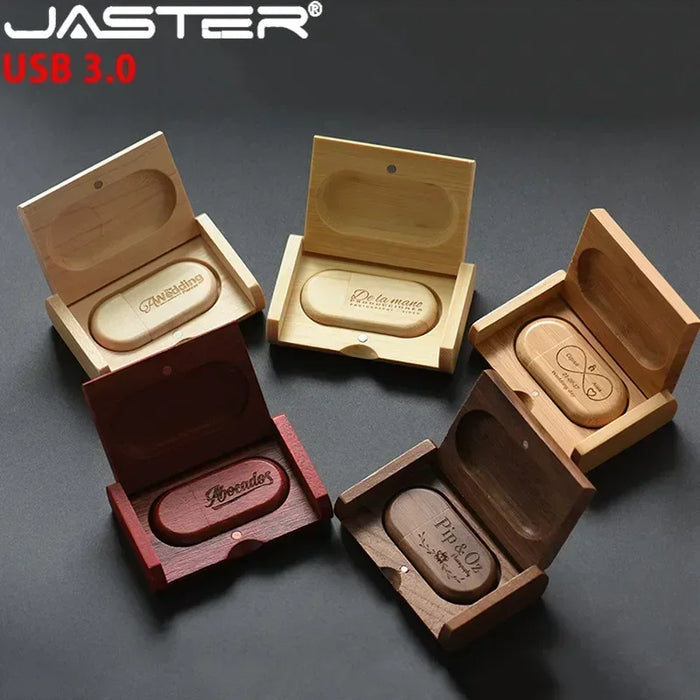 JASTER USB 3.0 haute vitesse LOGO en bois + boîte LOGO personnel client clé USB 8GB 16GB 32GB 64GB clé USB clé USB disque U