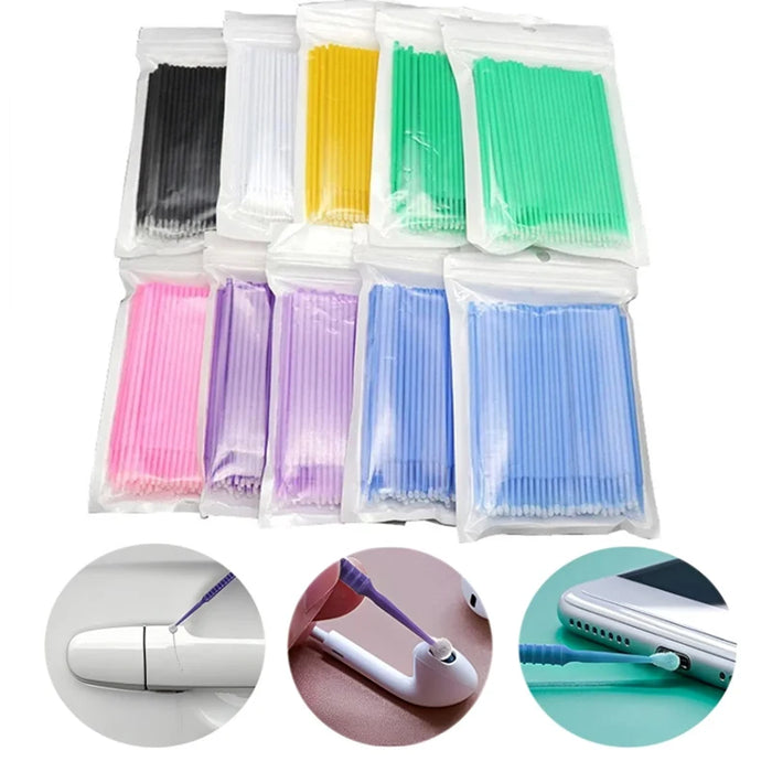 100pcs Disposable Micro Brushes for Car Paint - Perfect for Detail Work and Precision Repairs