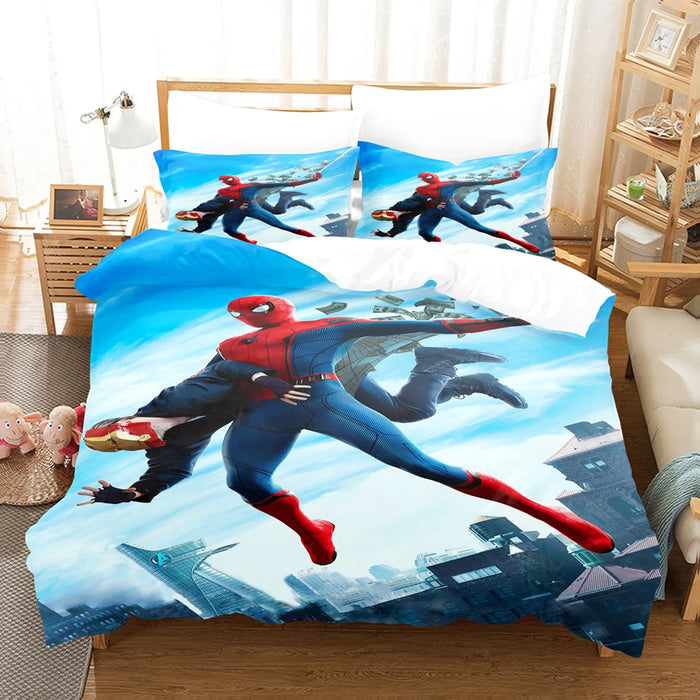 Spiderman-Bettwäsche-Set mit Bettdecke – universelles Design für Kinder und Erwachsene, modernes bedrucktes Doppelbett, einschließlich King-Size-Bett