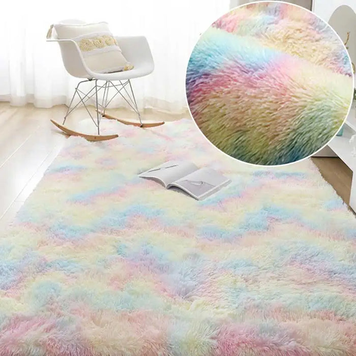 Tapis Luden vert doux pour le salon - Grand tapis pour enfants au design élégant pour chambre d'enfant et chambre à coucher