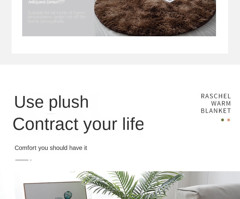 Supermjuk platt rundmatta i fluffigt vitt för vardagsrum, hemmadekoration, sovrum, barnrum och salong – tjock luggmatta