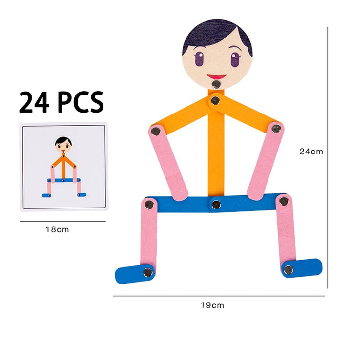 Puzzle Montessori DIY Pose sportive avec 24 cartes double face pour l'intelligence des enfants – Jouets et cadeaux éducatifs précoces