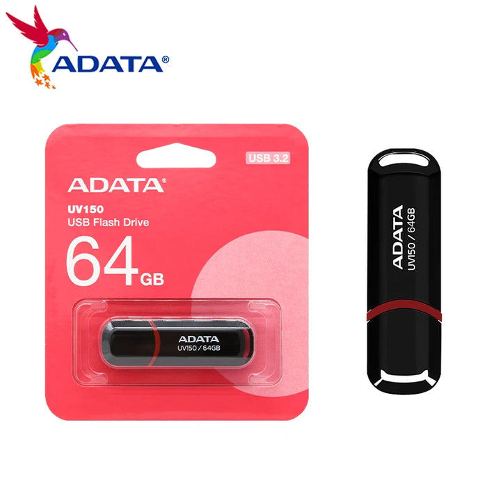 ADATA UV150 USB3.2 Hochgeschwindigkeits-Flash-USB-Flash-Laufwerk Plug-and-Play Einfach tragbares USB-Flash-Laufwerk Schwarz 256 GB 128 GB 64 GB 32 GB