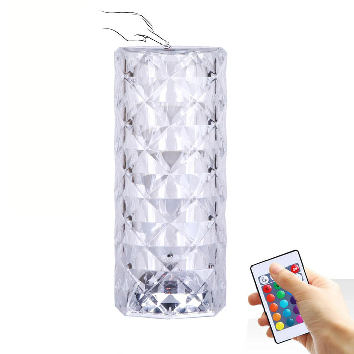 RGB LED Nachtlicht Kristall Diamant Rose Tischlampe USB wiederaufladbar Touch Nachttischlampen für Home Office Dating Place Party