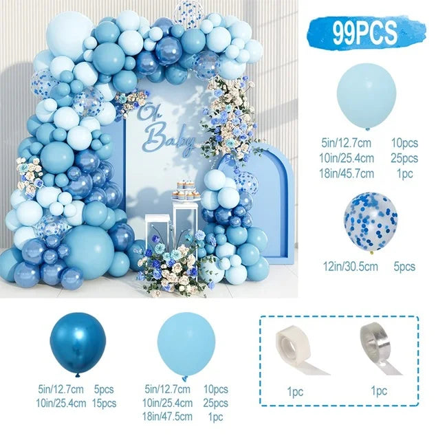 Kit de arco de guirnalda de globos para decoración de bodas y fiestas de cumpleaños para niños y adultos, bolas de látex para baby shower y revelación de género