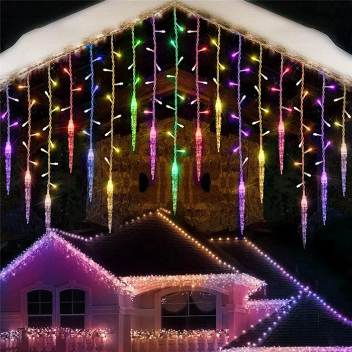 Lumières de flocon de neige LED de 3.5M-rideaux lumineux clignotants pour la décoration et la fête de noël, mariages et vacances imperméables