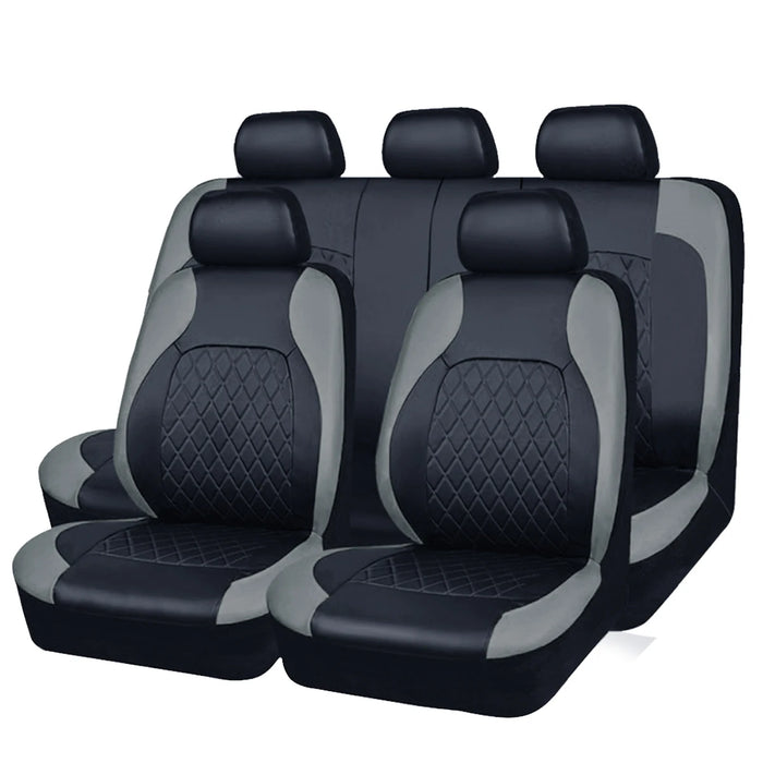 Funda de asiento de coche de piel sintética impermeable de cobertura total para todas las estaciones, ajuste universal para sedán, SUV y camioneta