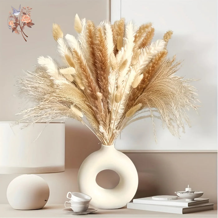 Fleurs séchées naturelles Pampas Phragmites lapin paille Bouquet Arrangement de mariage décoration de noël Boho ameublement