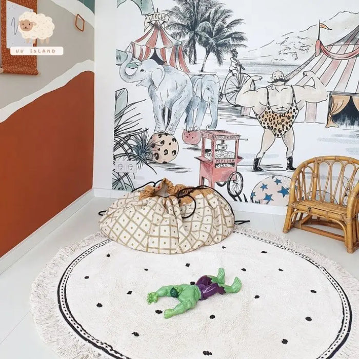 Tapis rond moelleux à franges pour salon, tapis de jeu en fourrure blanche pour enfants, tapis en peluche doux pour chambre d'enfants