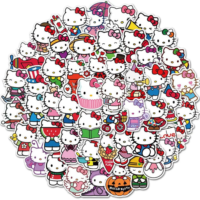 50 pegatinas encantadoras de Sanrio con Cinnamoroll, Kuromi y My Melody: ¡perfectas para fundas de portátiles y móviles!