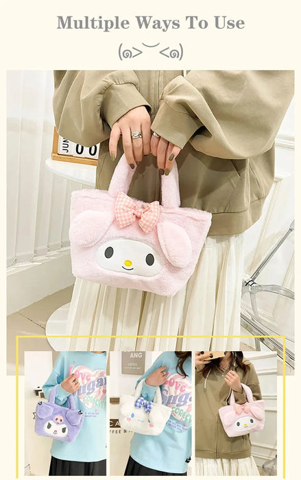 Linda mochila estilo lolita de felpa Sanrio Kuromi - My Melody Dust Bag para regalos de Navidad