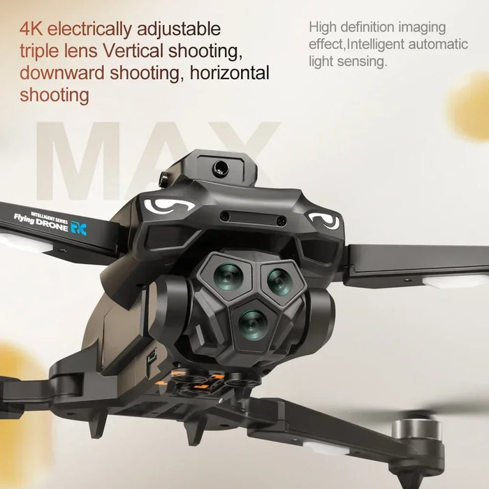 Nuevo M33 RC Drone 4K profesional con gran angular Triple cámara HD plegable RC helicóptero WIFI FPV mantenimiento de altitud