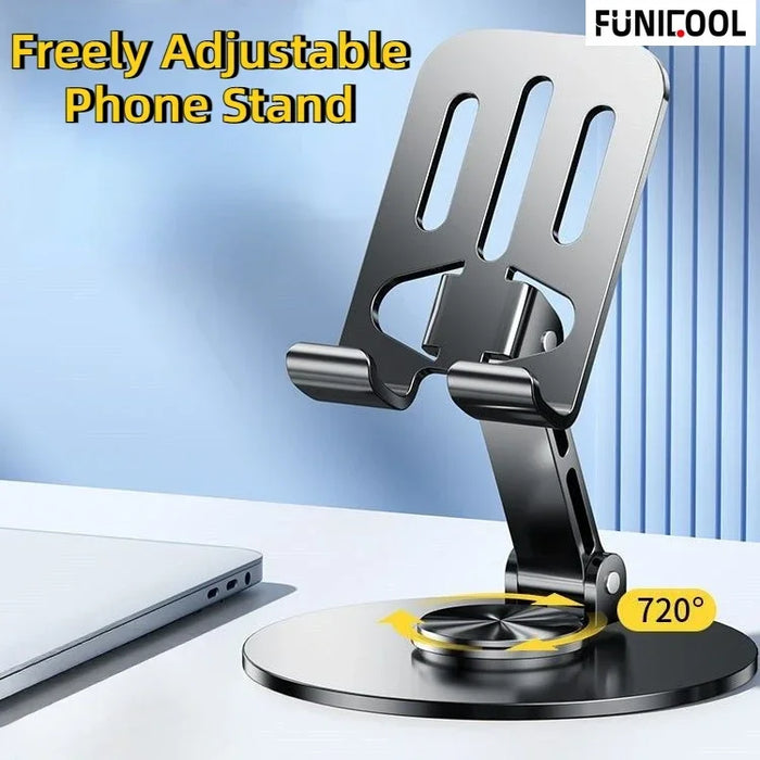 Funicool Support de téléphone portable réglable pour bureau Support de téléphone portable pliable en métal pour iPhone 16 15 14 Pro Max Plus