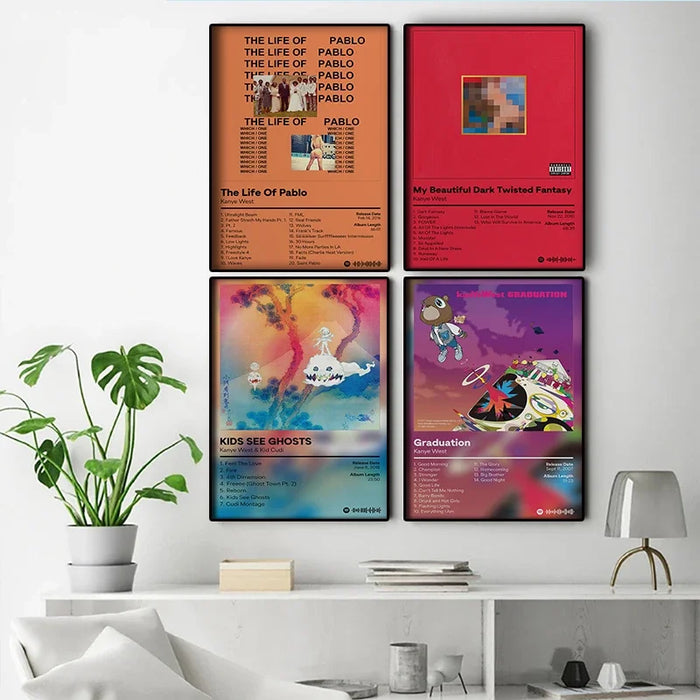 Kanye West – affiche d'album de musique, œuvre esthétique Hip Hop avec fantômes de remise de diplôme et Donda, impression sur toile pour décoration de salon