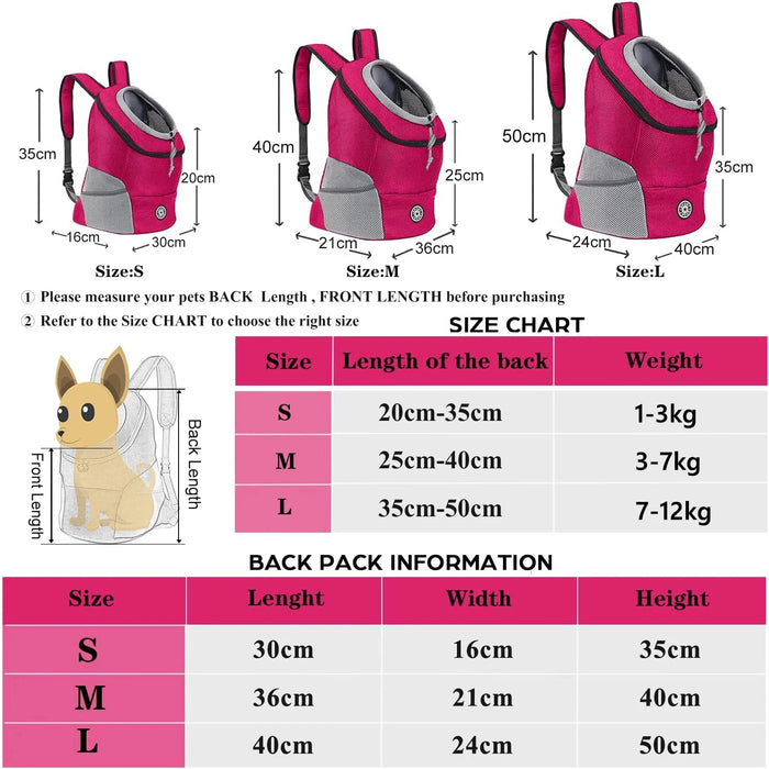 Hundetragetasche für Rucksackreisen – Tragbare, atmungsaktive Hundetasche für den Außenbereich