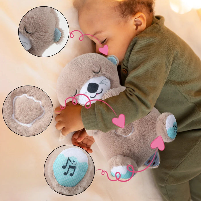 Nutria que respira, juguete musical de peluche para dormir y jugar, nutria con sonido ligero, regalos sensoriales innovadores para bebés