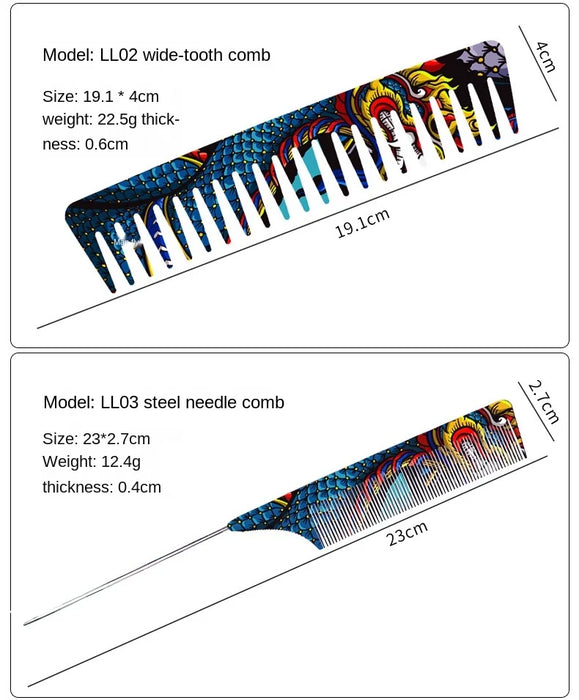 FnLune Peine de Peinado con Personalidad de Dragón Chino para Peinado Profesional, Peine de Cola con Puntos Unisex