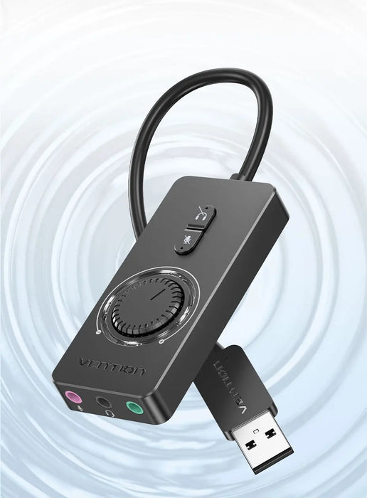 Vention Tarjeta de sonido externa USB - Adaptador de audio USB a 3,5 mm para auriculares y micrófono para Macbook, computadora, computadora portátil y PS4